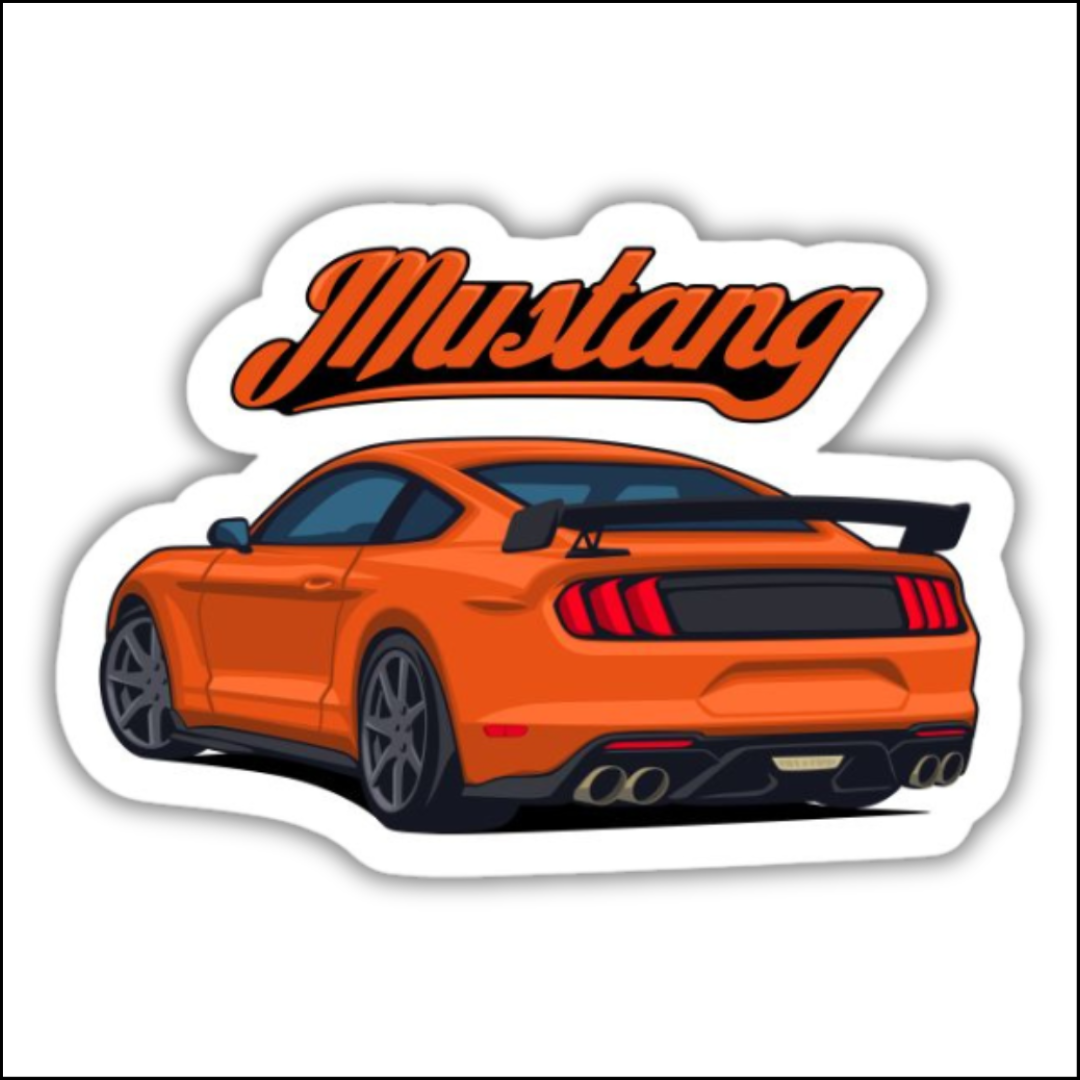 Mustang Orange Sticker