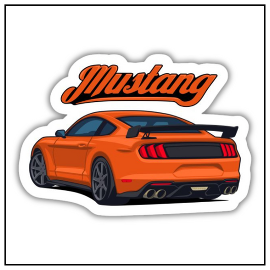 Mustang Orange Sticker