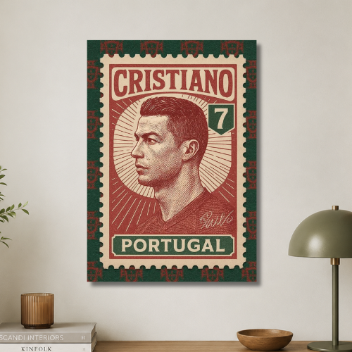 Cristiano ronaldo stamp wall poster