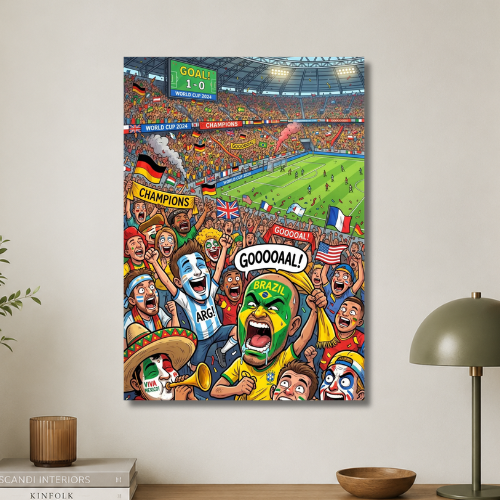 Football stadium wall poster