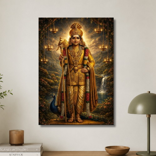 God Murugan in raja alangaram wall poster