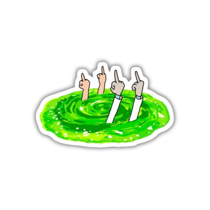 Middlefinger multiverse sticker