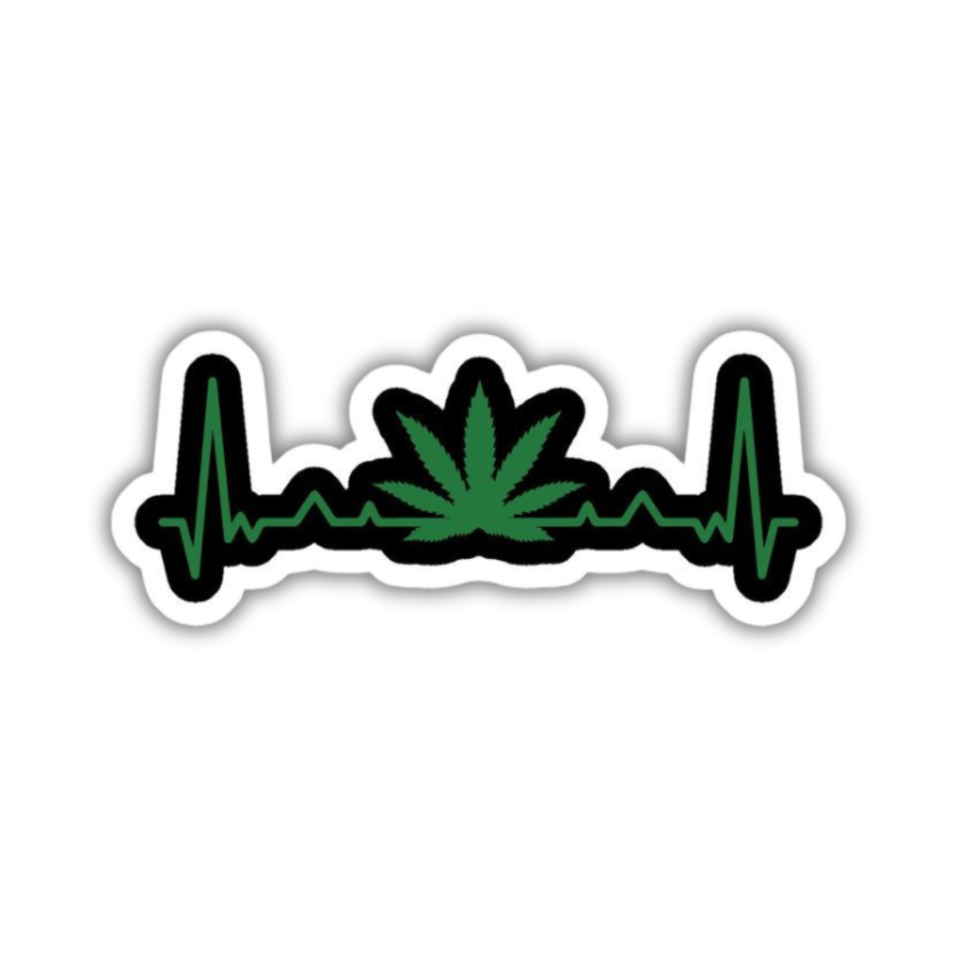 Cannabis Heartbeat sticker