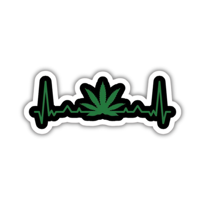 Cannabis Heartbeat sticker