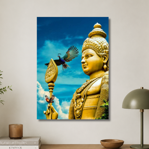 Murugar with his peacock wall poster