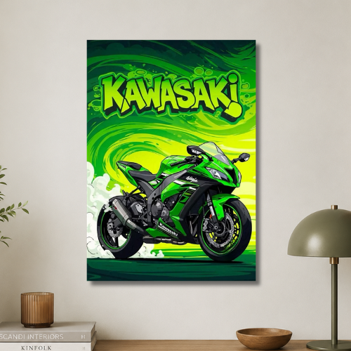 Kawasaki bike wall poster
