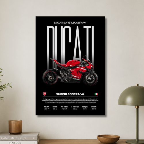 Ducati superleggera V4 wall poster