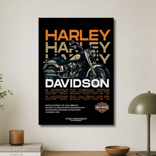 Harley davidson bike wall poster
