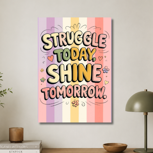 Struggle today shine tomorrow wall poster