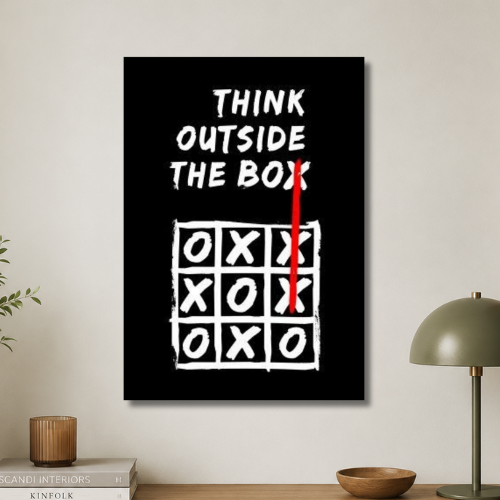 Think outside the box wall poster