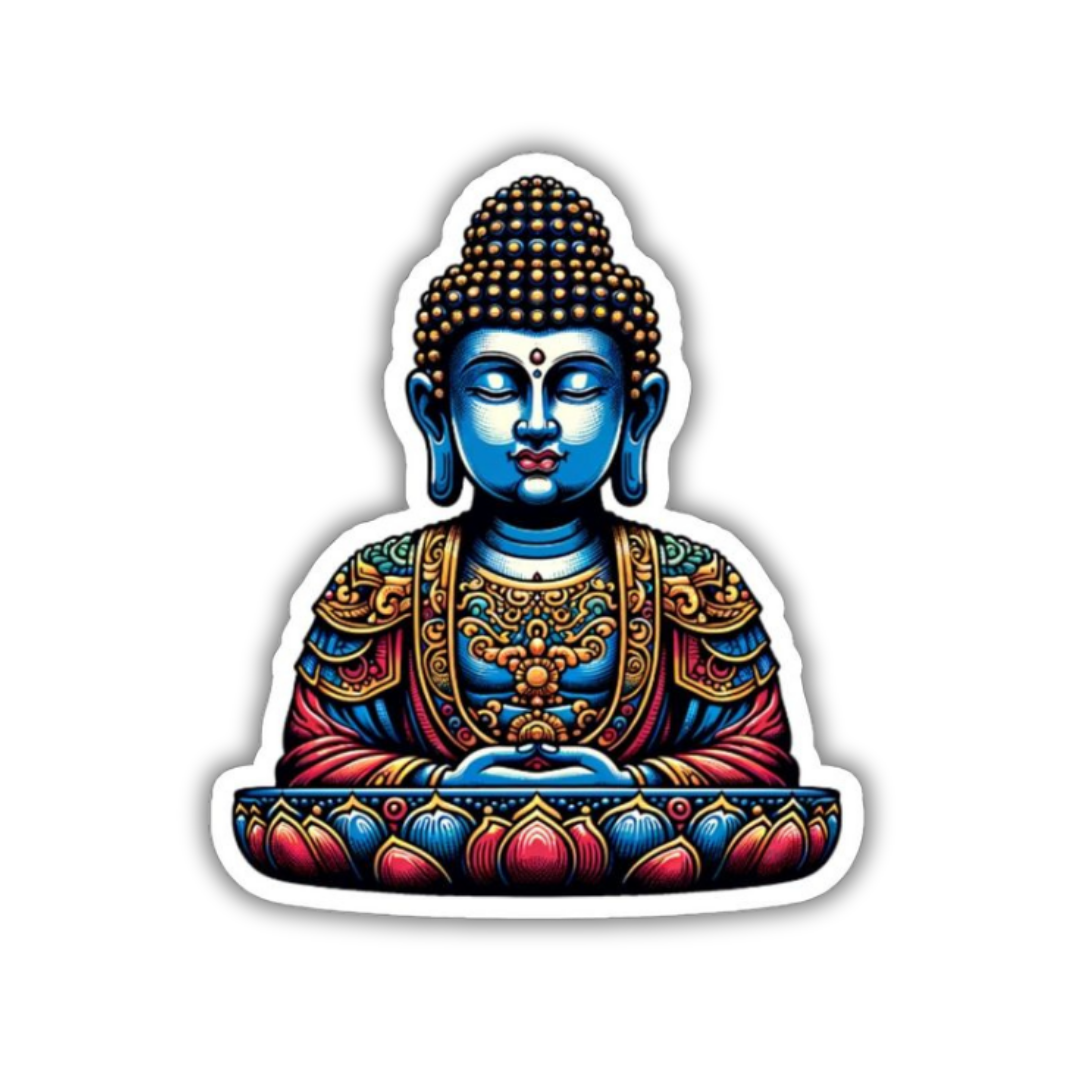 Royal blue Buddha Sticker