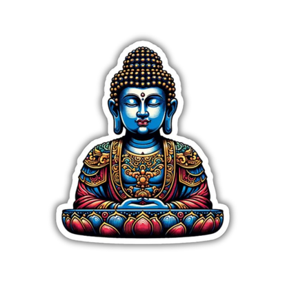 Royal blue Buddha Sticker