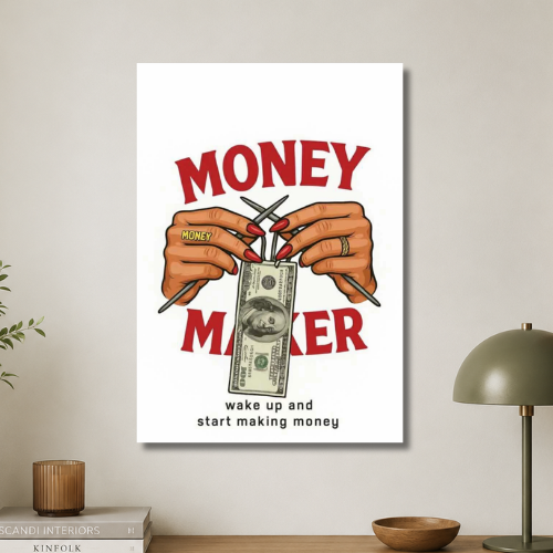 Money maker wake up and start money making wall poster