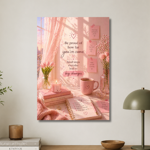 Be proud of how far you've come wall poster