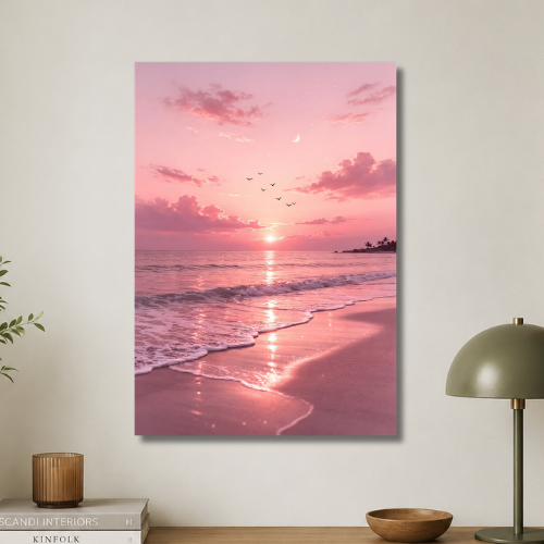 Pink sea wall poster