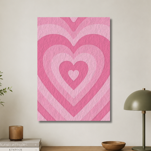 Pink hearts wall poster