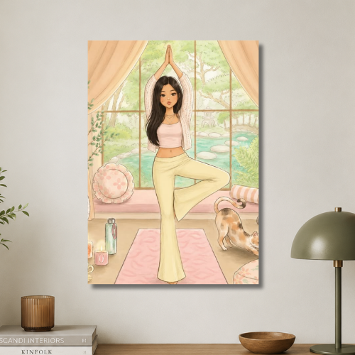 Yoga girl wall poster