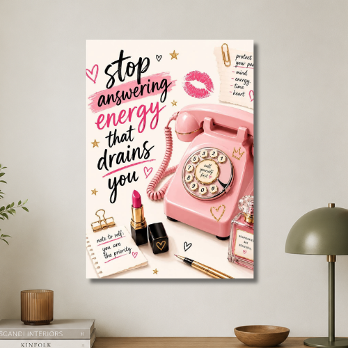Stop answering energy that drains you wall poster