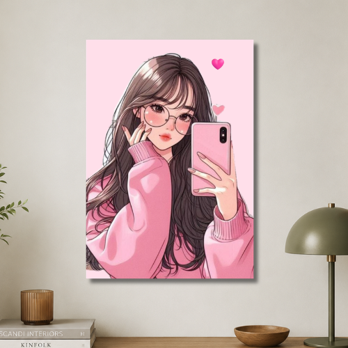 Pink girl wall poster