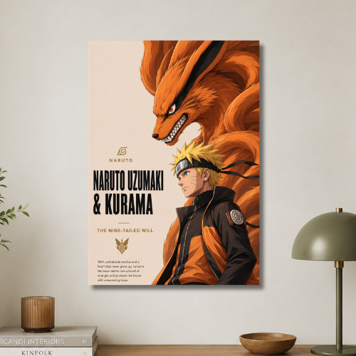 Naruto uzumaki & kurama wall poster