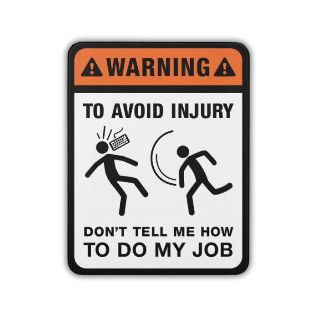 Warning to avoid injury Sticker