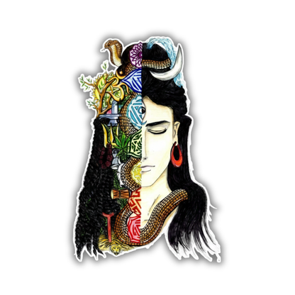 Half-Shiva Artistic Face Sticker