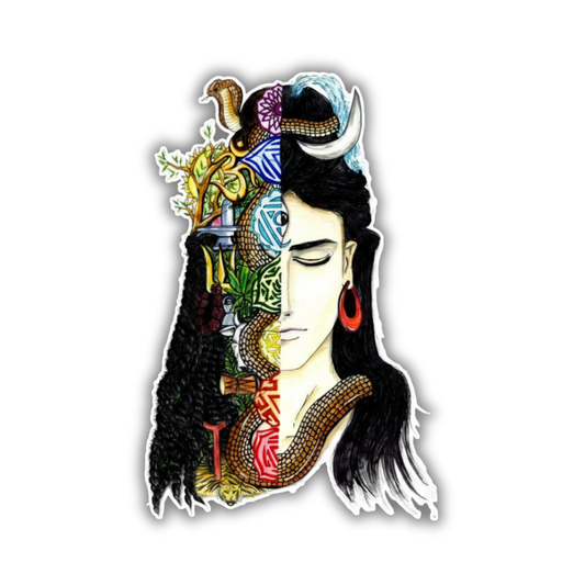 Half-Shiva Artistic Face Sticker