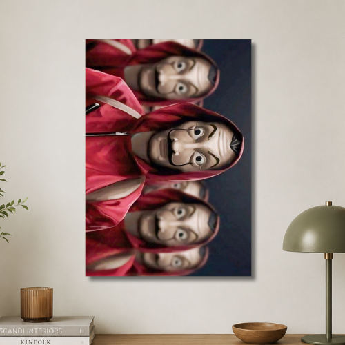 Money heist: masks wall poster