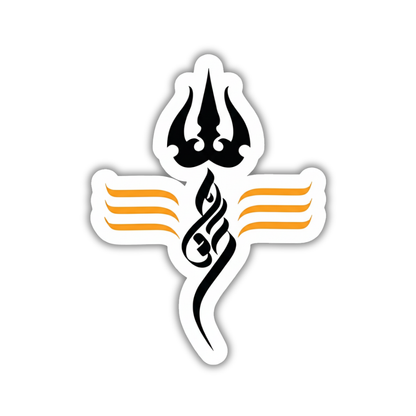 Winged trishul symbol Sticker