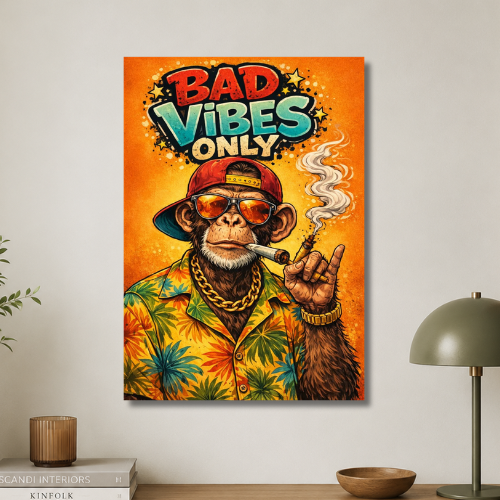 Bad vibes only wall poster