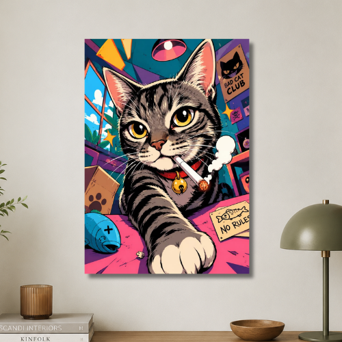 Cat: no rules wall poster