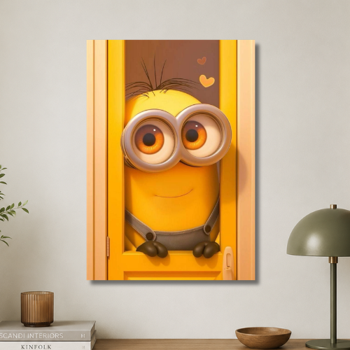 Minion with heart  wall poster