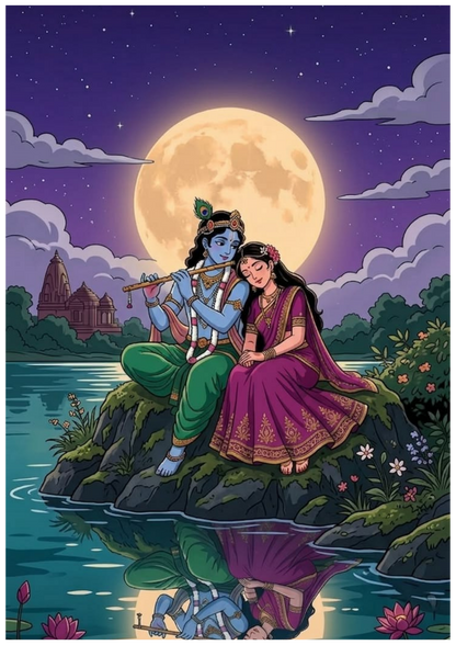 Radhe Krishna Wall Poster Collection (Set of 8)