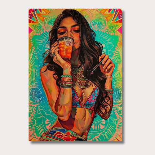 Festival girl wall poster