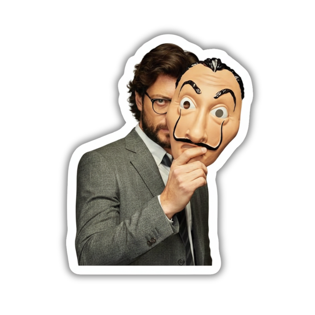 Professor in heist sticker