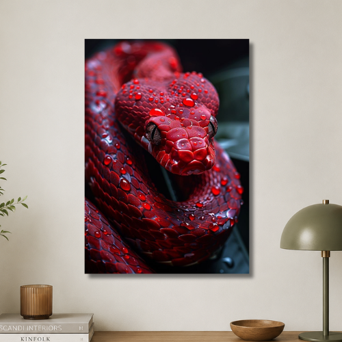 Red snake wall poster