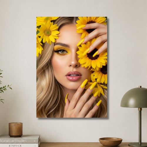 Sunflower girl wall poster