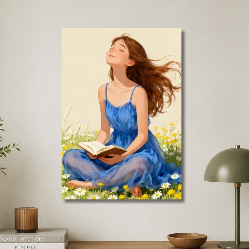 beauty with book wall poster
