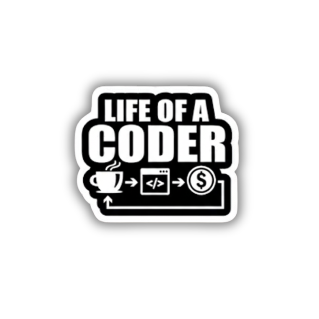 Life of coder sticker