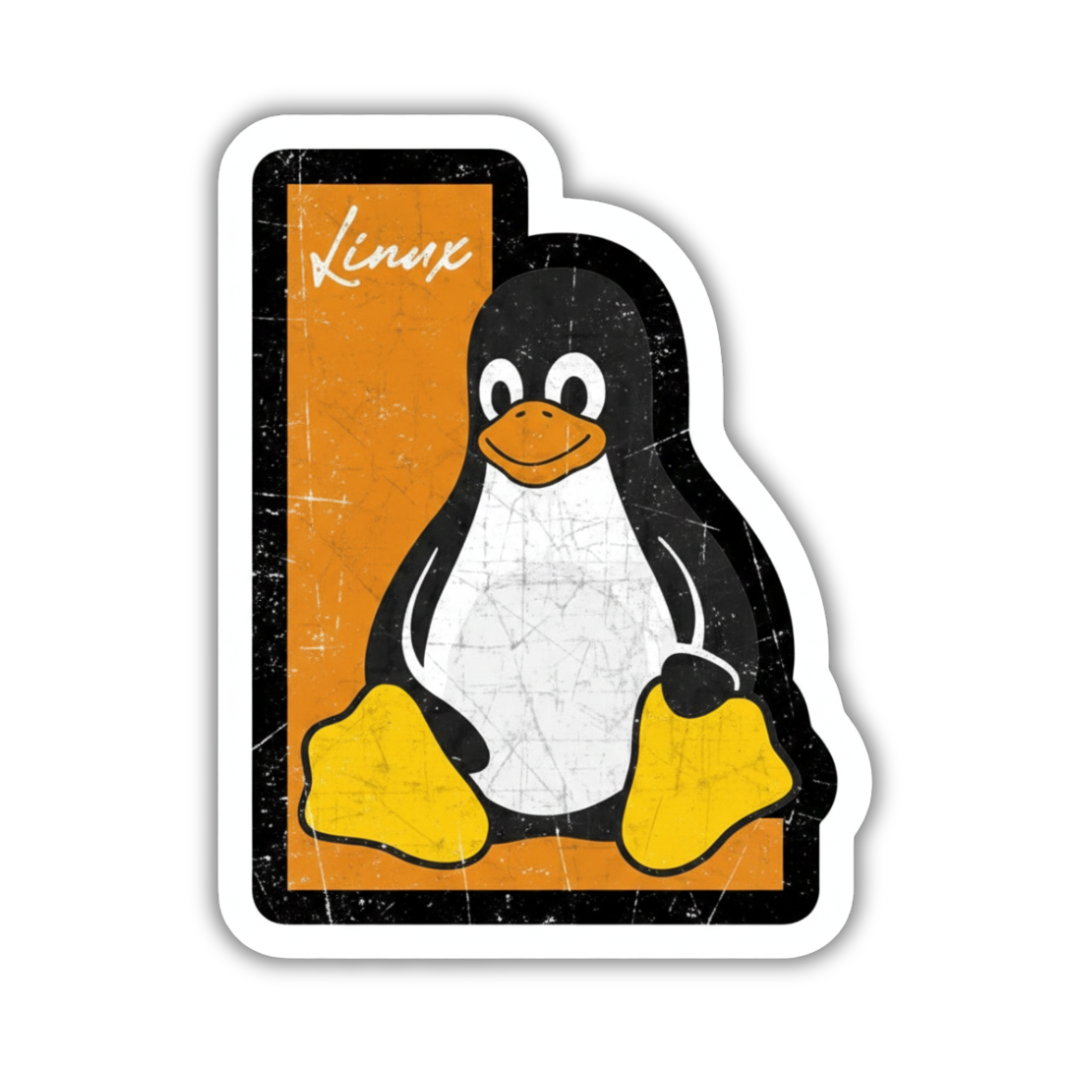Vintage OS Penguin Sticker