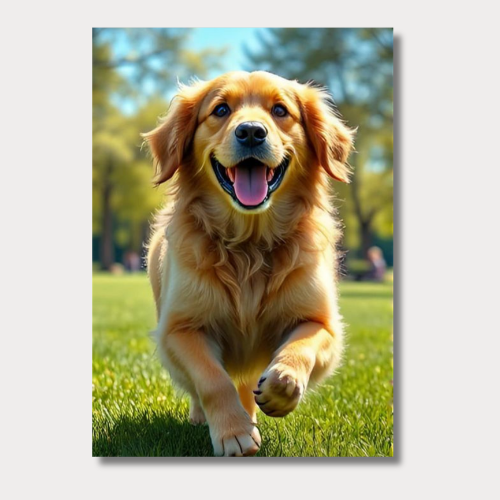 Golden retriever: running wall poster