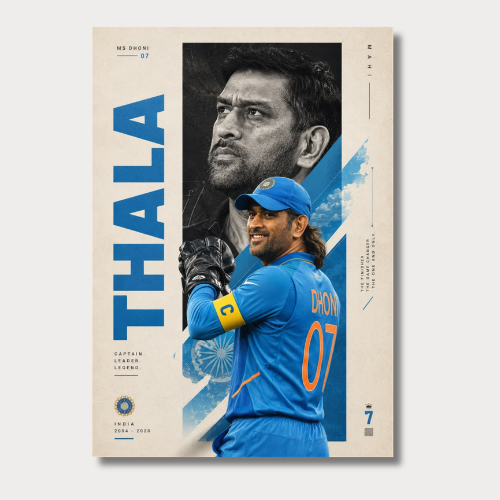MS Dhoni Thala Wall Poster