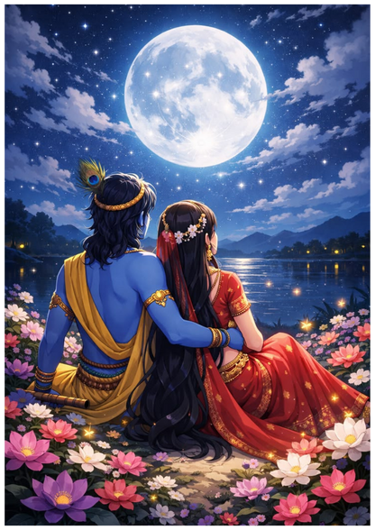 Radhe Krishna Wall Poster Collection (Set of 8)