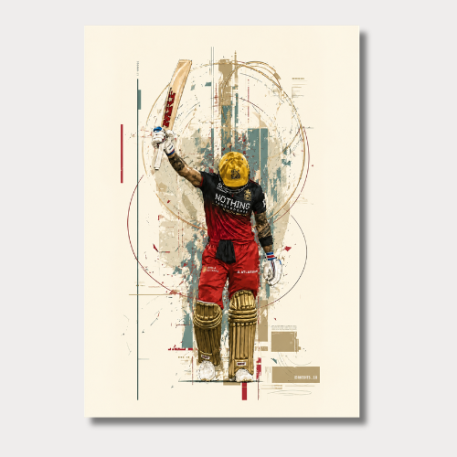 Virat Kholi Vintage Stance Wall Poster