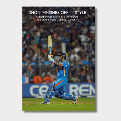 MS Dhoni Finishes Off Style Wall Poster