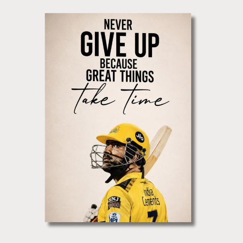 MS Dhoni Never Giveup Wall Poster