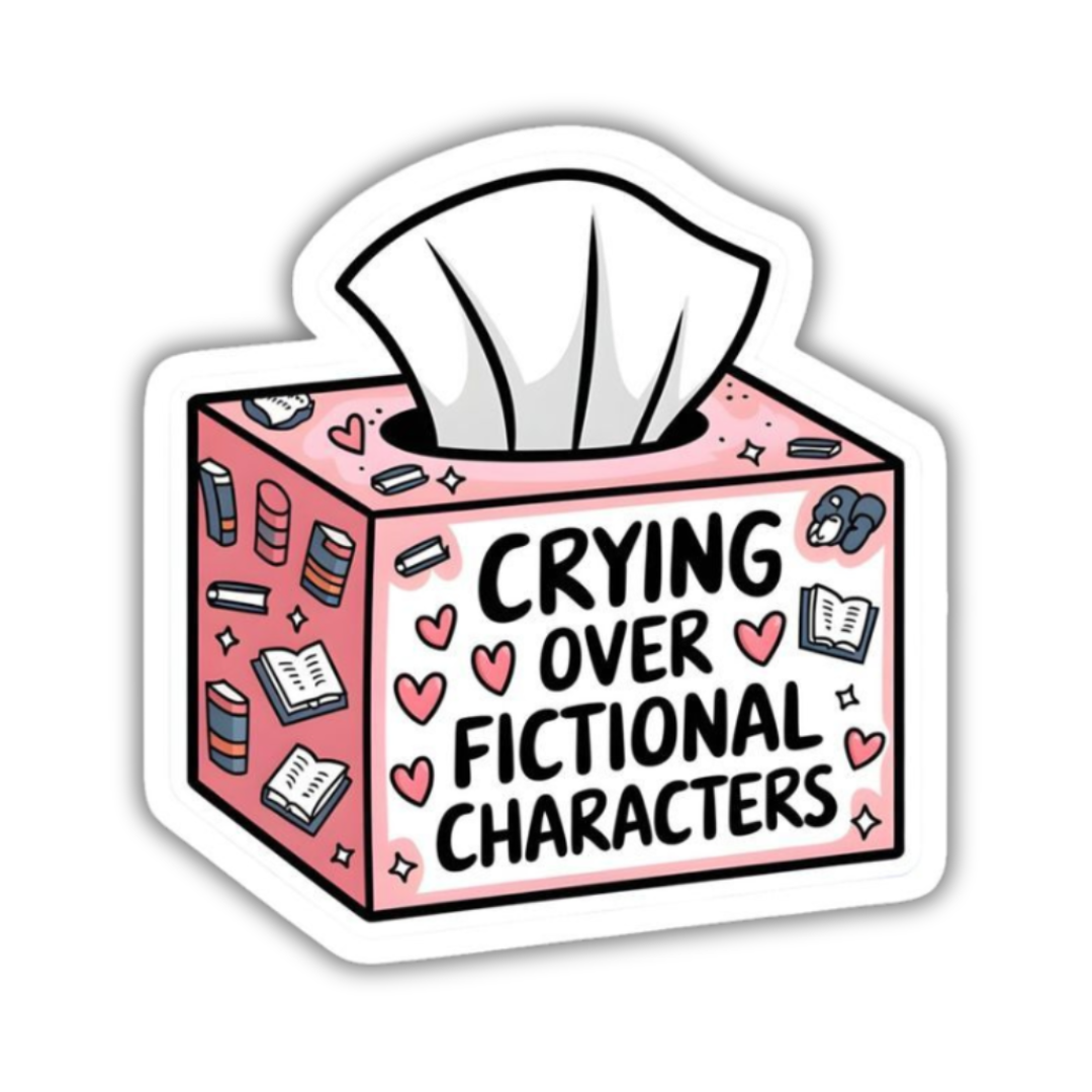 Crying Over Fictional Characters Sticker