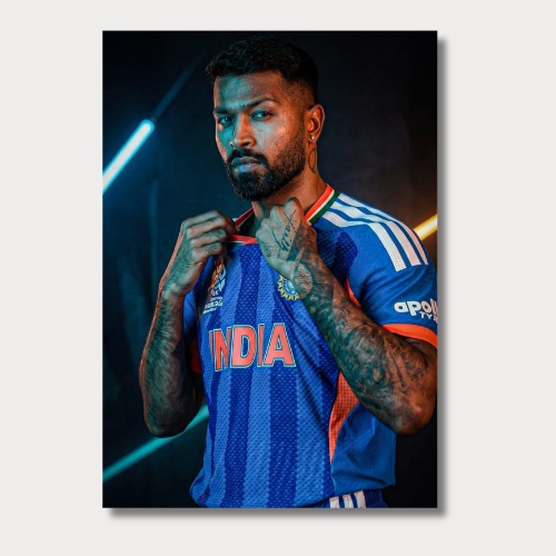 Hardik Pandya Collar Holding Wall Poster