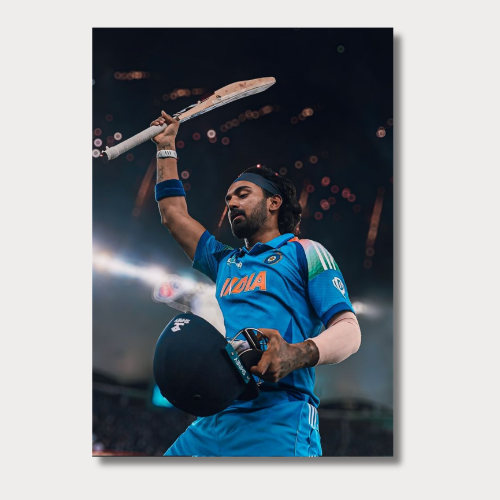 KL Rahul Bat Rising Wall Poster