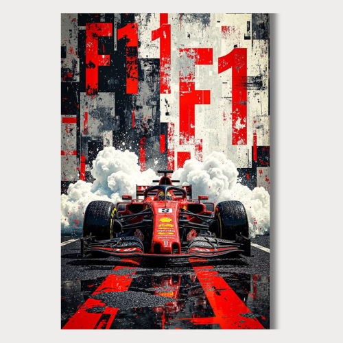 Black And Red F1 Car Wall Poster